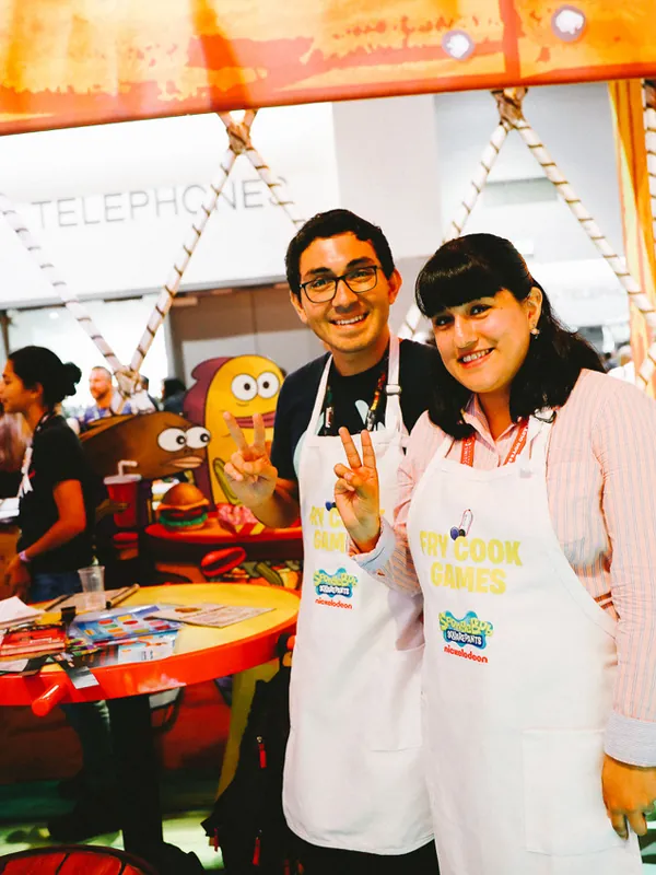 nickelodeon employees spongebob experience comic con booth blog