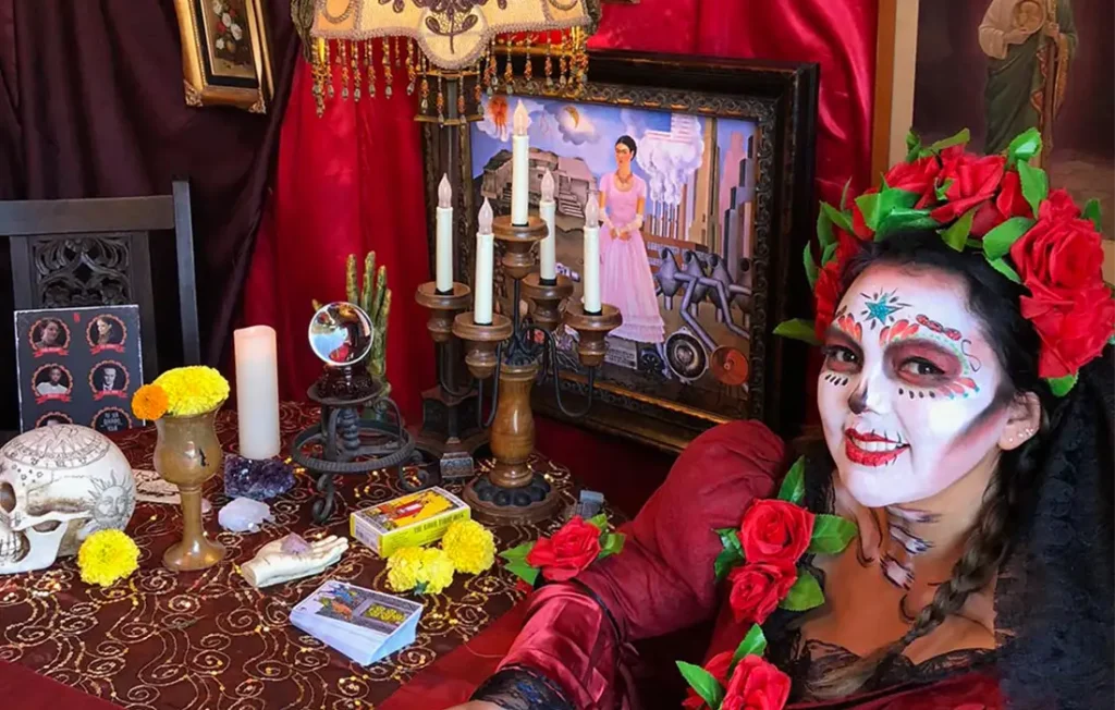 Girl enjoying Netflix’s Día de los Muertos activation in Mexico City, part of a cultural brand experience design.