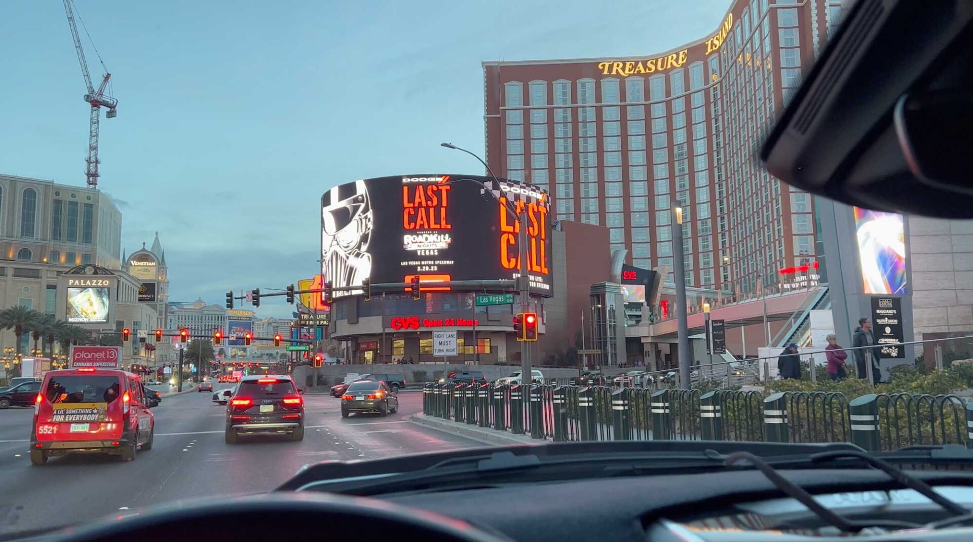 Last Call billboard In front of Treasure Island