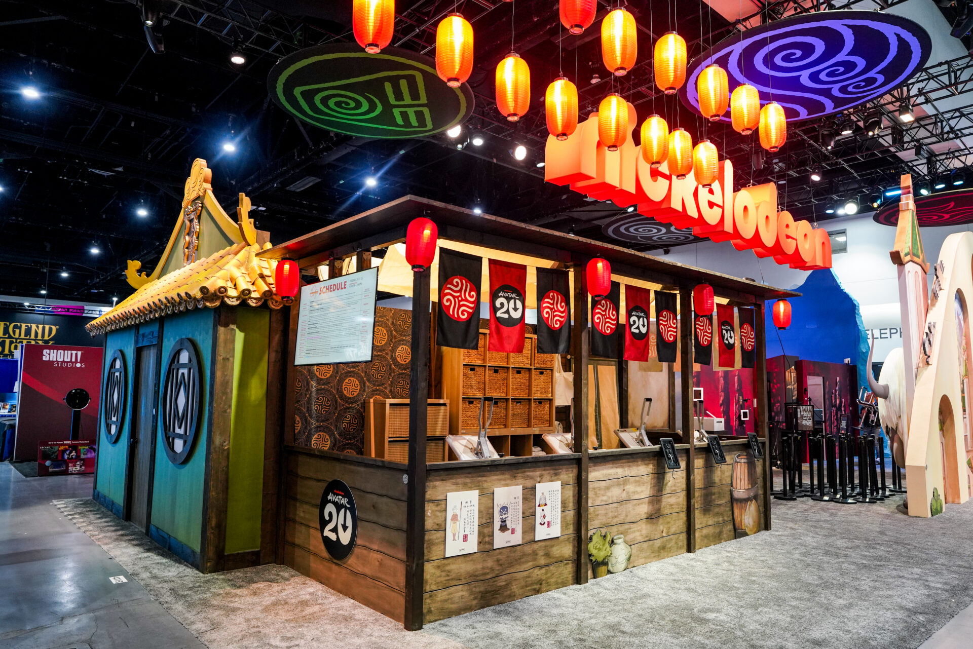 Colorful Nickelodeon exhibition booth display
