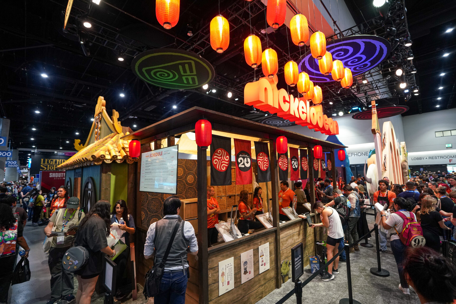 Colorful Nickelodeon booth at convention