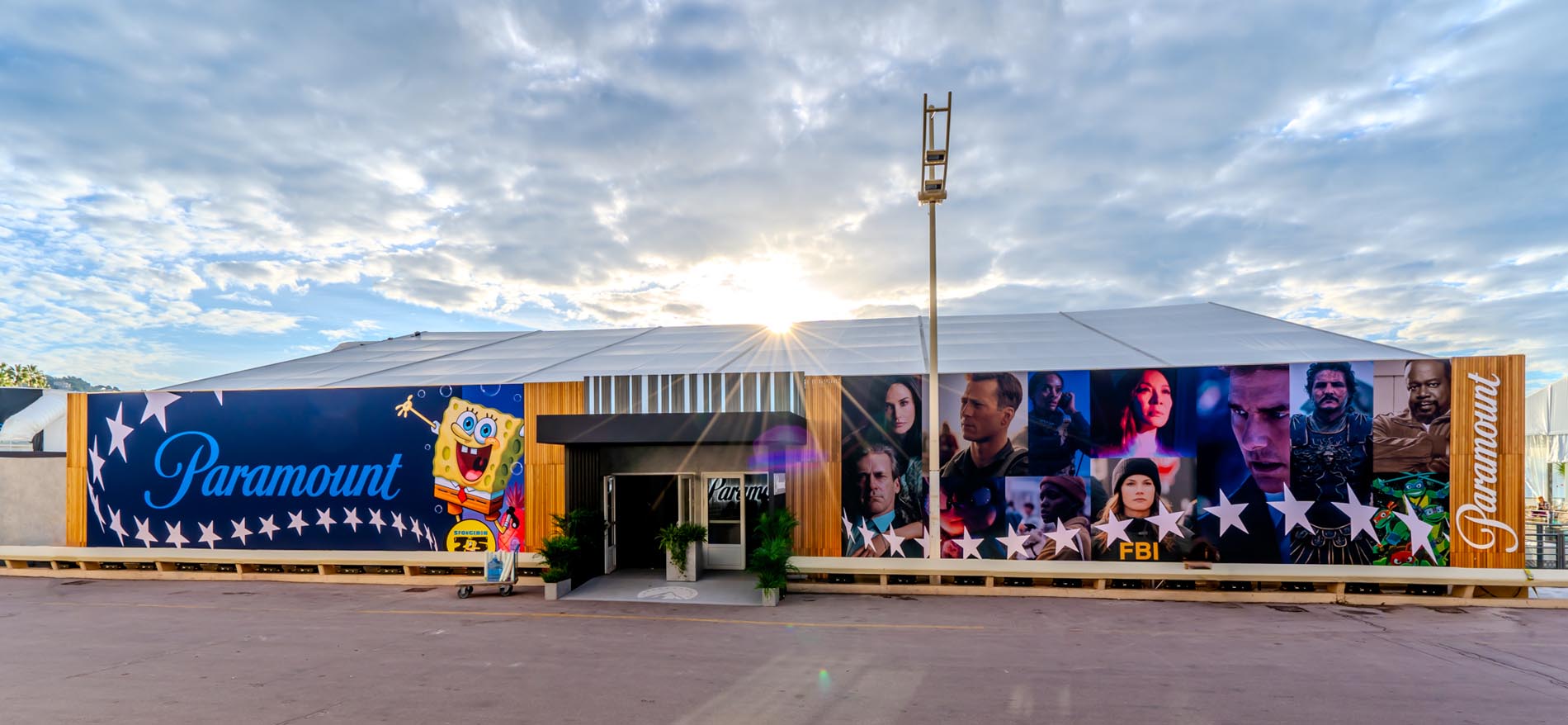Paramount exhibition with colorful banners
