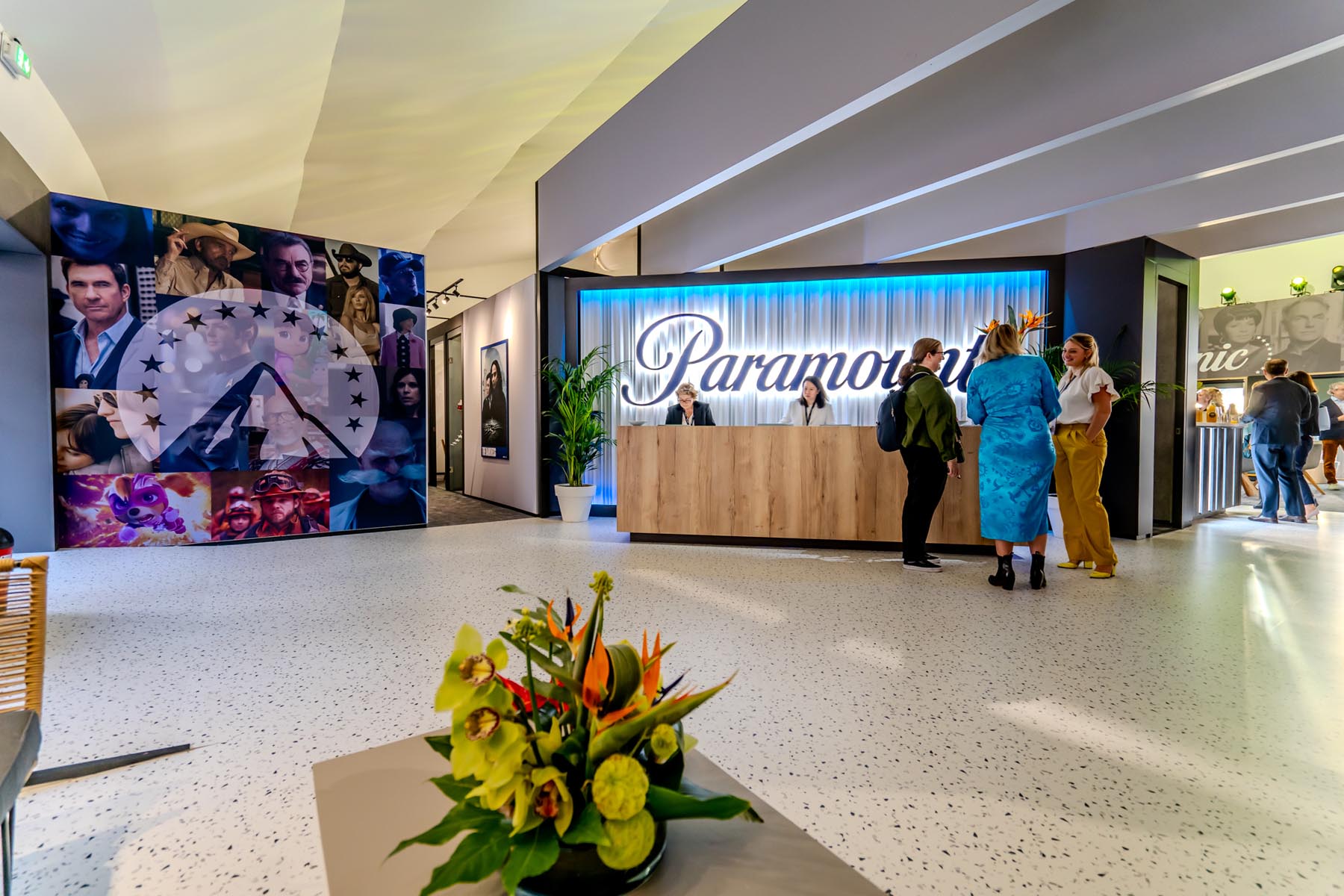 Paramount exhibition with colorful banners